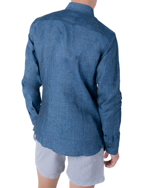 Pirogue Midnight Blue Linen Shirt