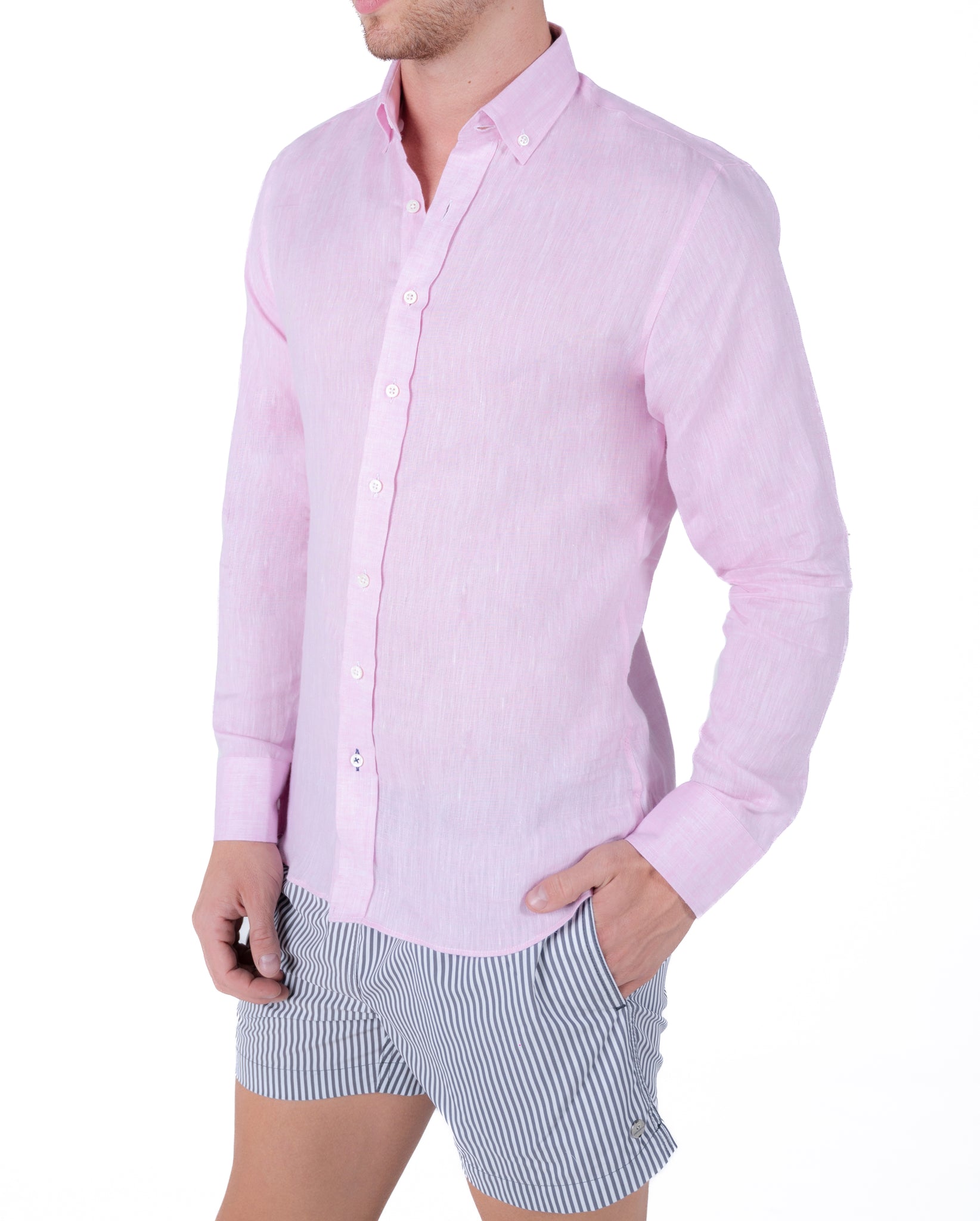 Pirogue Pink Linen Shirt