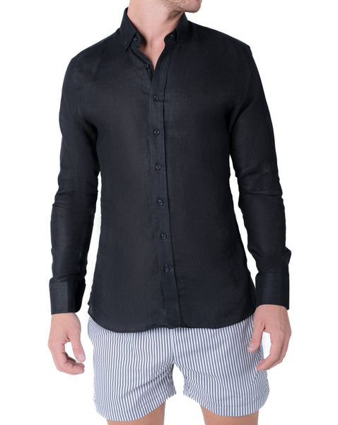 Pirogue Black Linen Shirt
