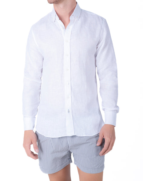 Pirogue White Linen Shirt