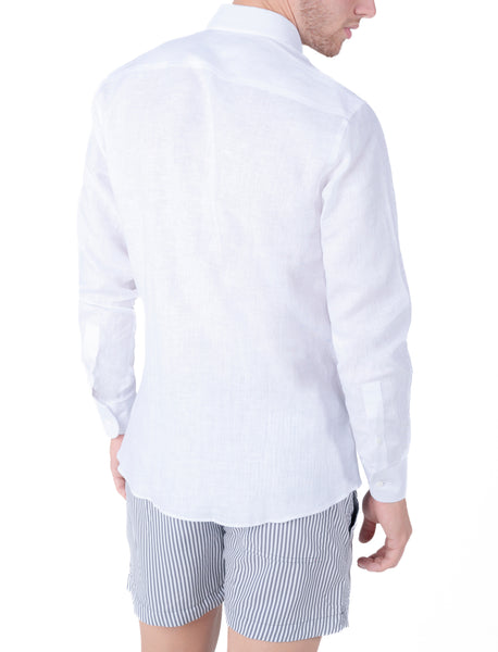 Pirogue White Linen Shirt